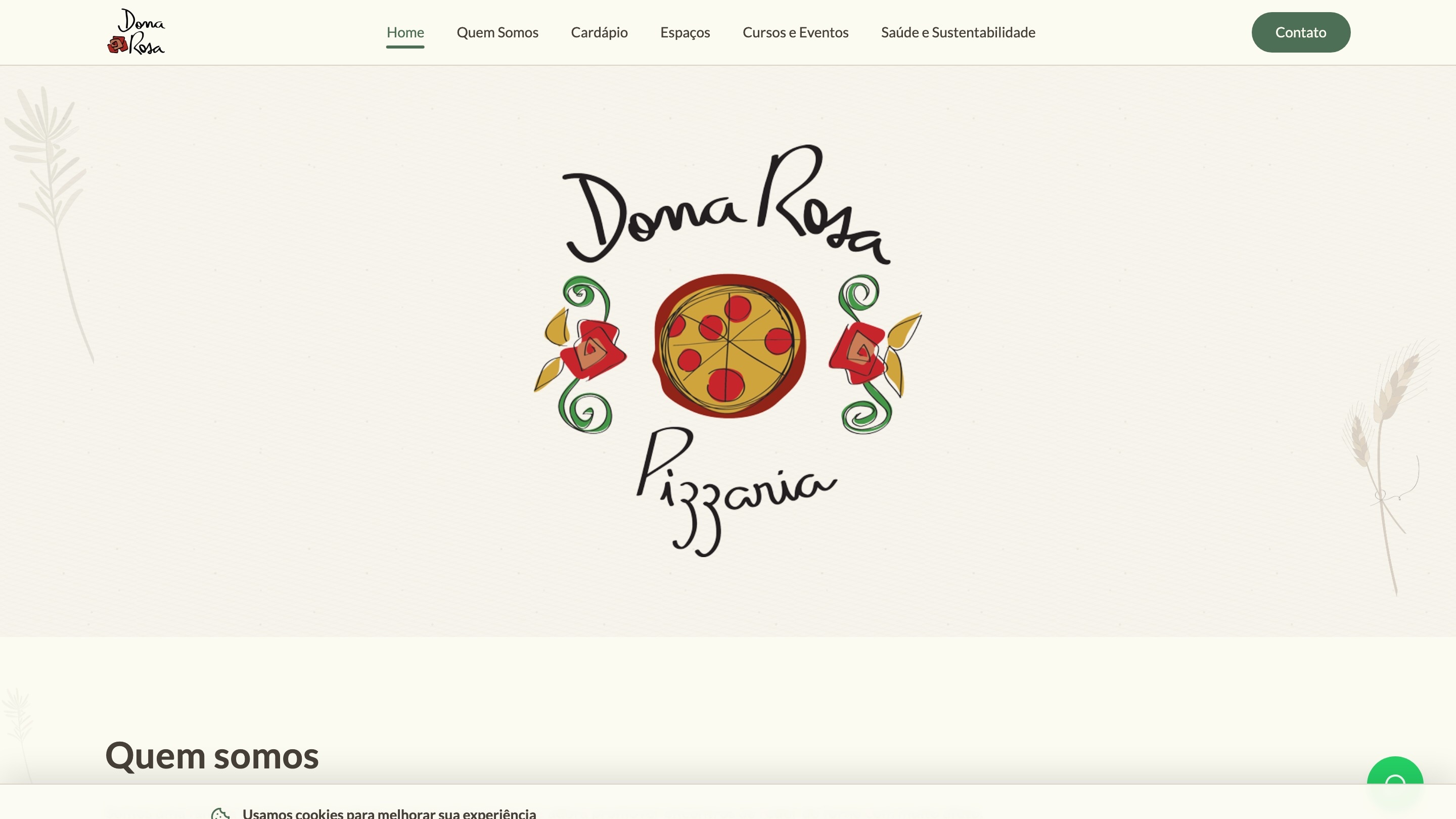 Site Dona Rosa Pizzaria — pizza artesanal em São Paulo